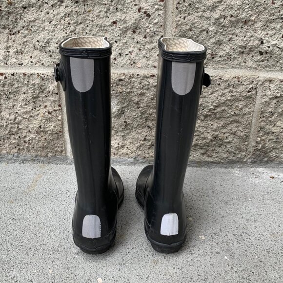 HUNTER Original Rain Boots US 2 EU 32 Big Kids Black High Gum Boot Rubber - Picture 2 of 15